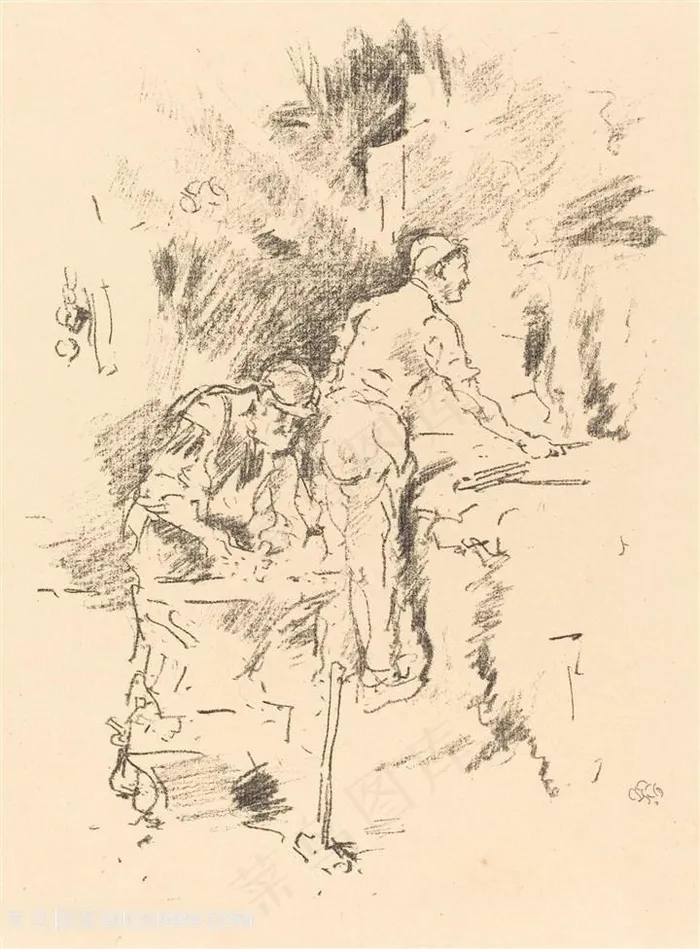 惠斯勒素描劳动