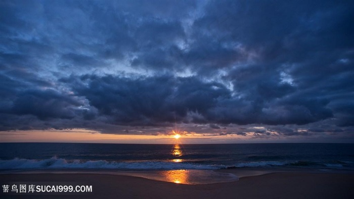 黄昏海景风景画壁纸