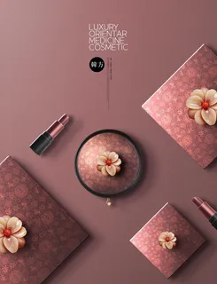 中国风国潮化妆品样机模板