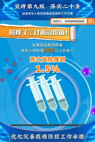 60岁以上老年人疫苗接种三针海报