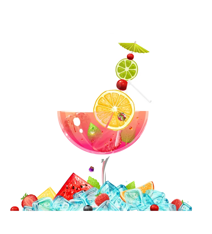 夏日冰块水果西瓜素材