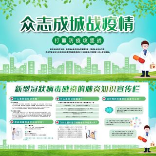 绿色预防新冠战胜疫情宣传展板