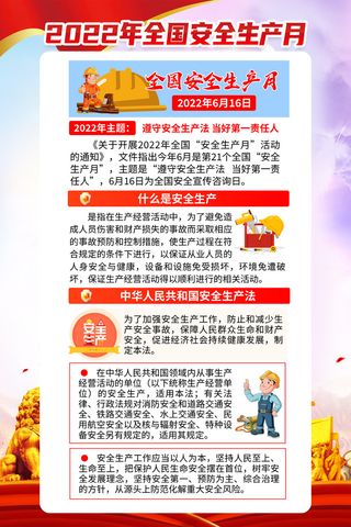 2022年全国安全生产月知识宣传主题海报
