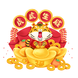 虎年年庆装饰卡通图案