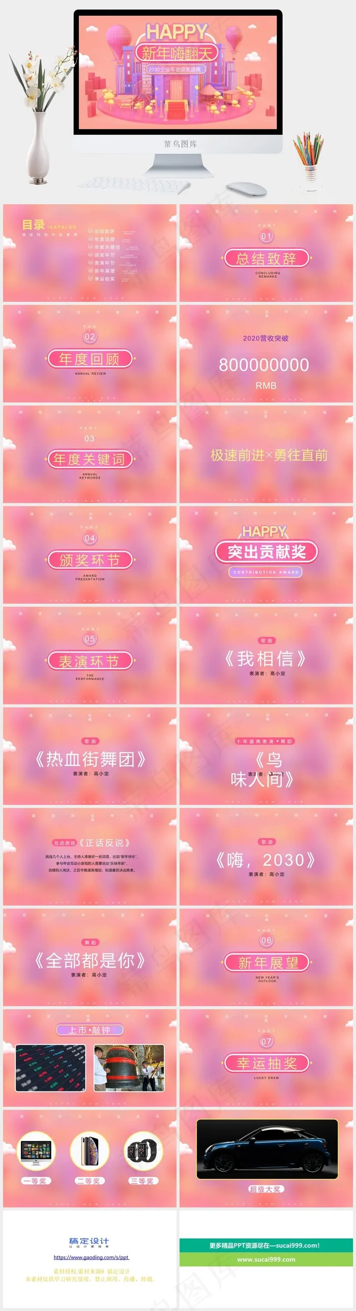 盛典
颁奖盛典
展望
红色营销卡通风柔美PPT模板