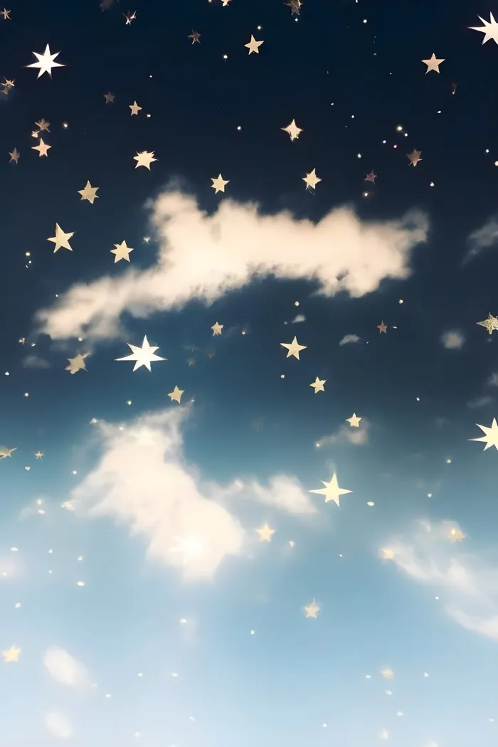 蓝天白云小星星可爱风壁纸