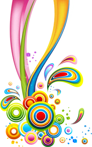 线条圆点彩绘装饰卡通