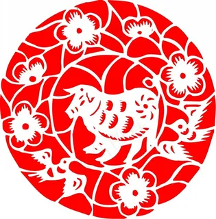 剪纸猪卡通图片 剪纸猪卡通图片