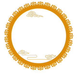 中国风中式传统祥云图案国潮古风边框云纹装饰元素PNG免抠素材图