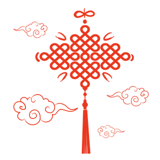 红色平安结中国结免扣素材