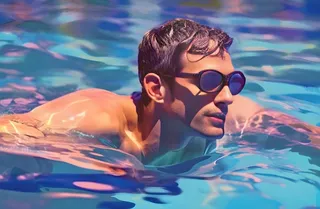 游泳池游泳男生背景