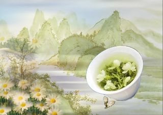 花茶 茶饮 茶园 海报 背景