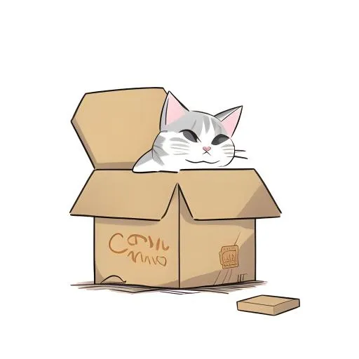 猫咪纸箱免抠(2048x2048)