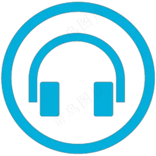 蓝色耳机图标