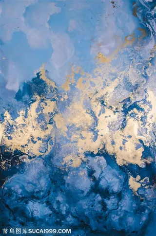 上下渐变唯美金箔蓝色系大理石背景图片