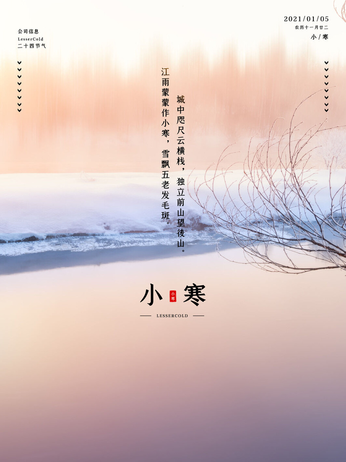 中国传统冬天小寒祝福24二十四节气节日宣传活动海报