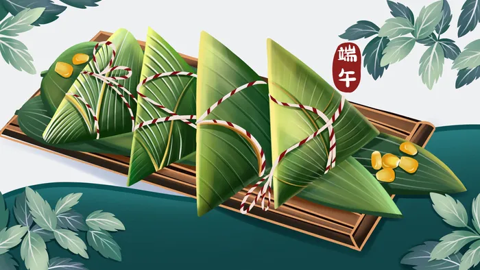 国潮风中国传统节日端午节赛龙舟粽子场景插画海报PSD设计素材psd模版下载