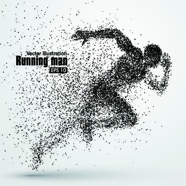 矢量科技动感粒子元素EPS运动人物动物点状创意矢量科幻设计素材