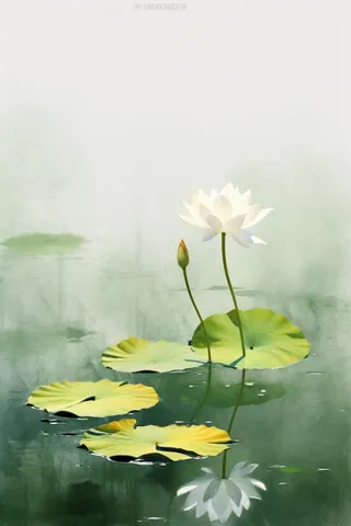 简约水墨绿色国风背景