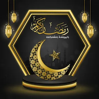 设计月亮星星社交媒体黑蓝色背景