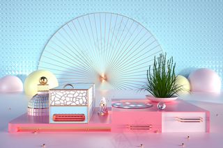  C4D电商场景模型渲染背景