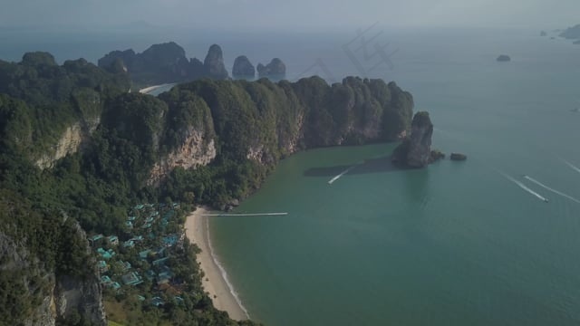 泰国, 莱雷, 海滩, 亚洲, 景观, 航拍, 热带, 自然