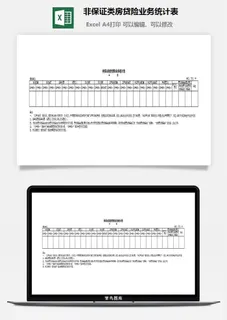 非保证类房贷险业务统计表excel模板