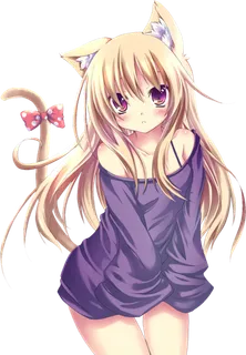 猫咪女孩素材简笔紫衣 猫咪女孩素材简笔紫衣