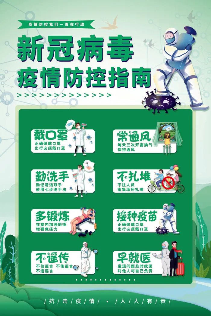 预防疫情展板 psd模版下载