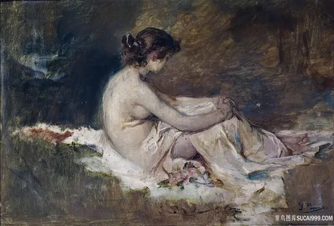 裸体女性唯美油画风景画油画图片 裸体女性唯美油画风景画油画图片