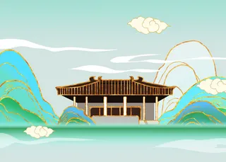 国潮鎏金陕西历史博物馆建筑