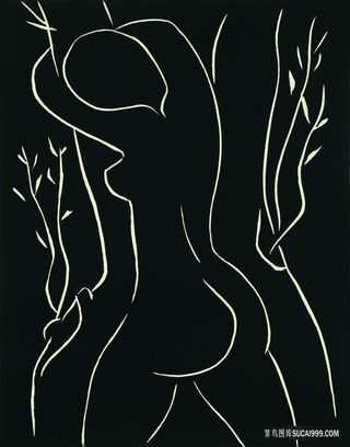 简约唯美线描女性插画