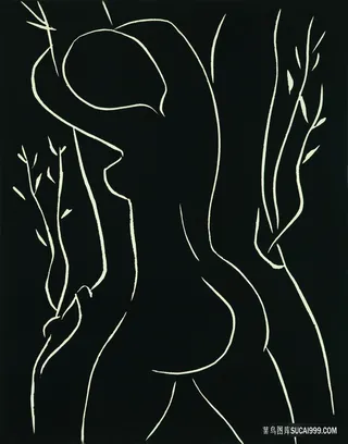 简约唯美线描女性插画