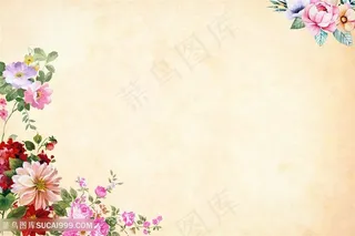 花朵边框复古背景图