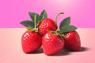 一堆草莓在粉红色的背景上