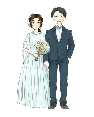 婚纱卡通人物婚礼白纱结婚婚纱摄影手绘