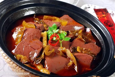 泡菜鸭血中华美食摄影图 泡菜鸭血中华美食摄影图