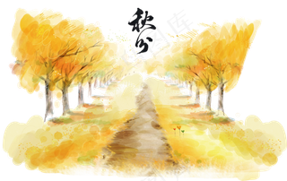 金色秋天秋分落叶