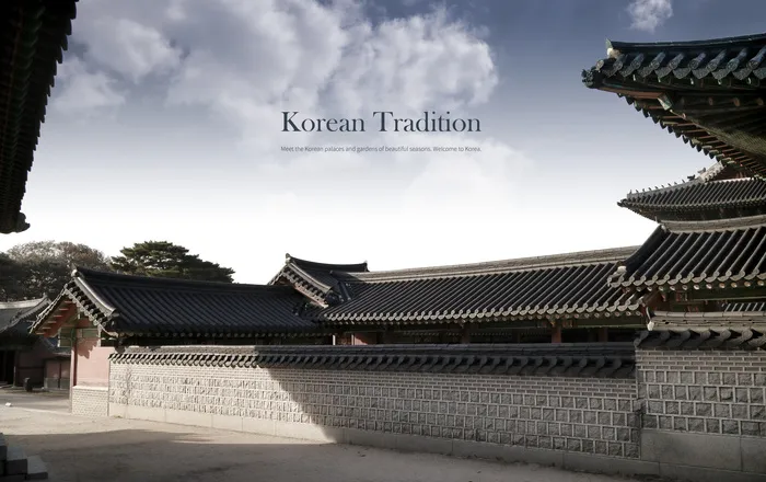 韩国古典建筑背景