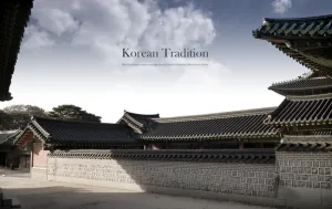 韩国古典建筑背景