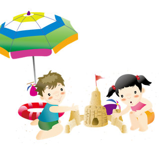儿童玩沙卡通