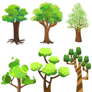 春天树木绿树元素