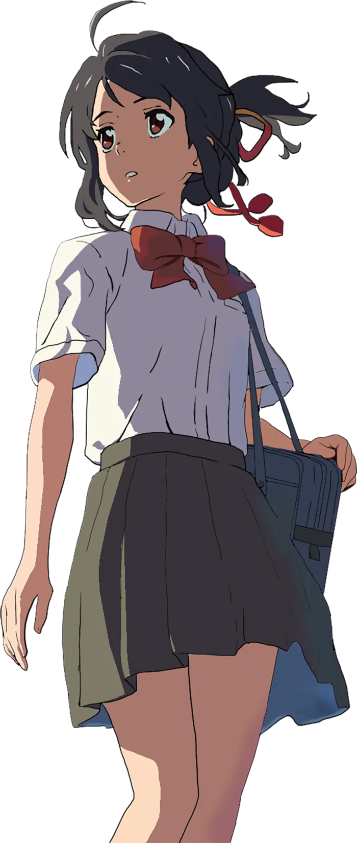 白色校服女孩素材卡通