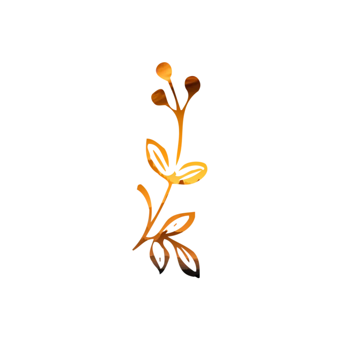 花草右边时尚金黄色插画海报