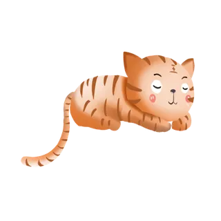 卡通小老虎PNG免抠插画素材可爱动物老虎插画贴图PNG免抠设计素材