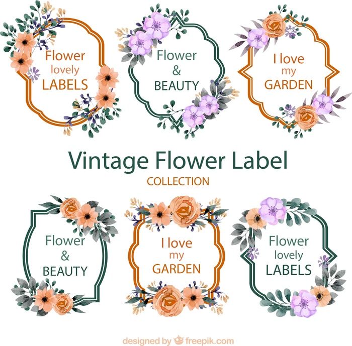 免抠复古花卉装饰标