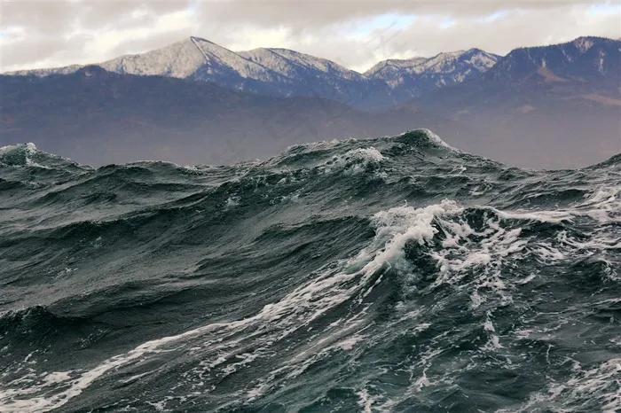波涛汹涌的大海景色高清图