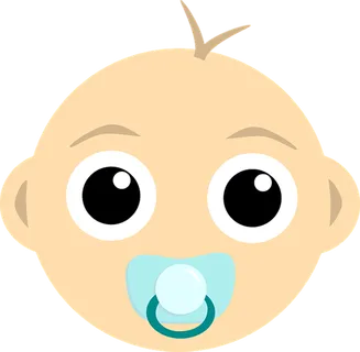 婴儿头部卡通素材线条画