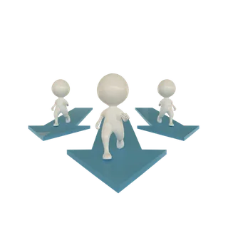 3D商务小人合作火柴人办公白领团队小黑人元素PNG设计素材模板