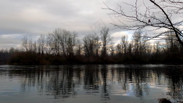 河, 湖, 水, 山, 波浪, 周围的, 自然, 景观